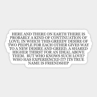 Friedrich Nietzsche  "The Gay Science" Book Quote Sticker